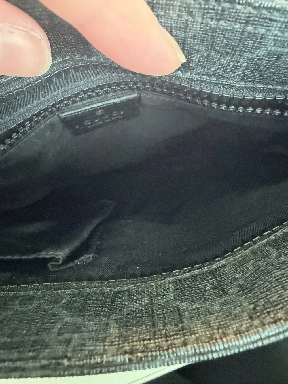 Gucci Men's Black GG Canvas Messenger Bag with Wide Strap